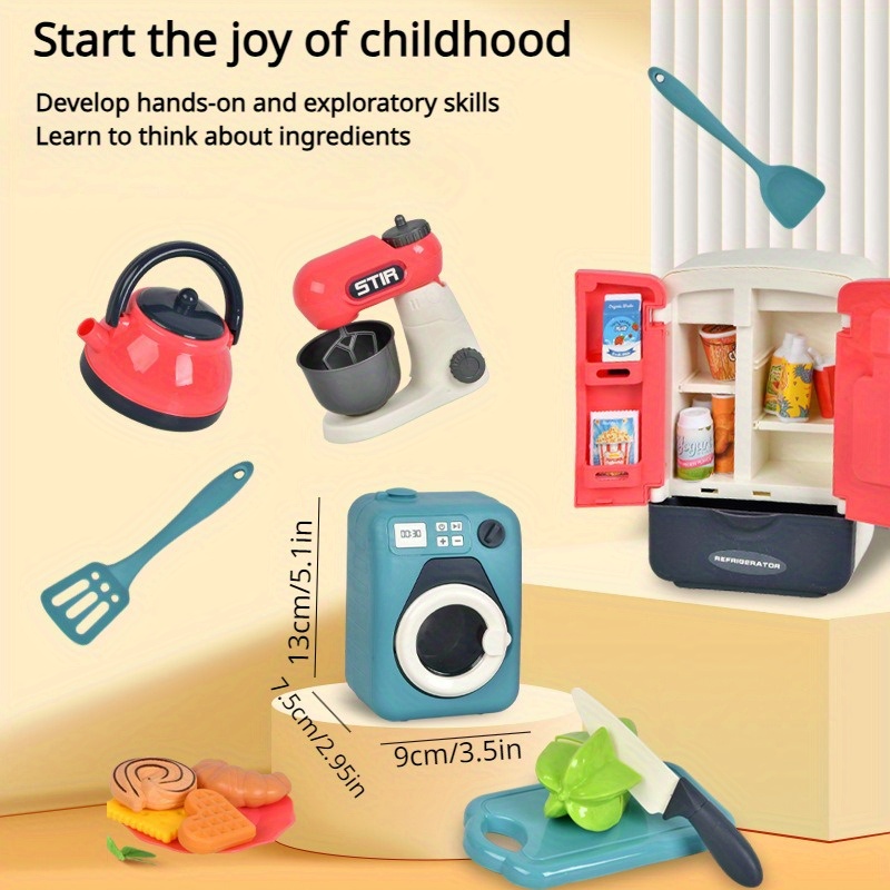 Mini Kitchen Household Appliances Play Set Toys Pretend Play