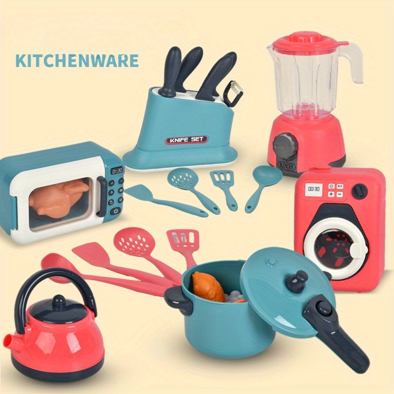 Simulation Kitchen Toy Washing Machine Mini Kitchen Set Tableware Home  Appliances Play House Toy Set - Temu