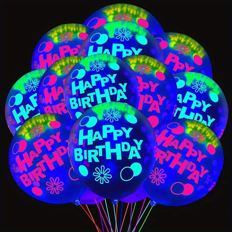 100pcs Decoración Globos Uv Neon 12 Pulgadas / 30.36 Cm - Temu