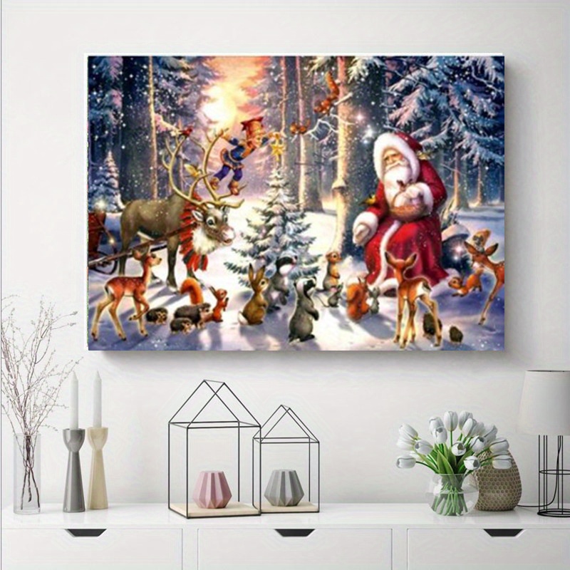

Diy Full Square Christmas Diamond Painting Kits Large Size For Adult Santa Claus And Lucky Deer Landscape 5d Diamond Art Craft Kits For Home Christmas Wall Decor Gifts