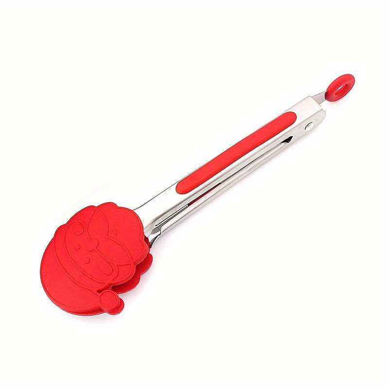 Non slip Christmas Theme Silicone Tongs With Stainless Steel - Temu