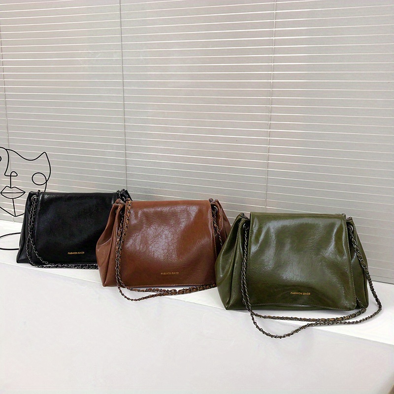 Retro Letter Graphic Crossbody Bag, Women's Chain Shoulder Bag, Trendy  Square Handbag & Purses - Temu
