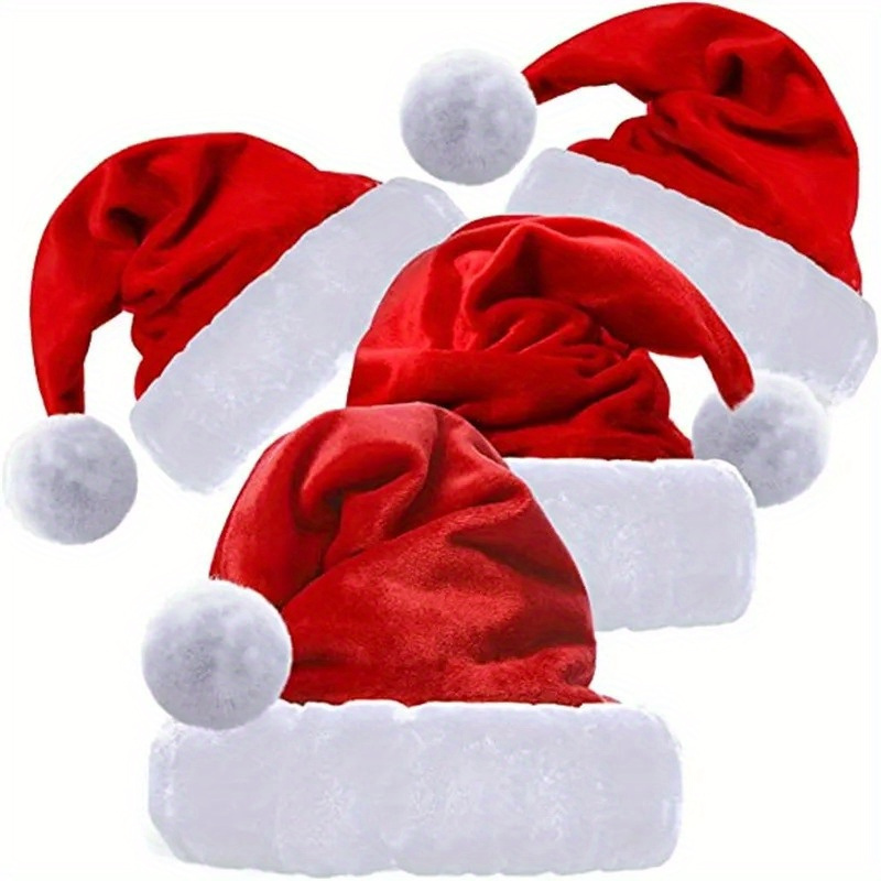 

High Quality Christmas Soft Hat Santa Claus Red Short Plush Noel Hat Merry Christma Decor Gift Happy New Year 2023