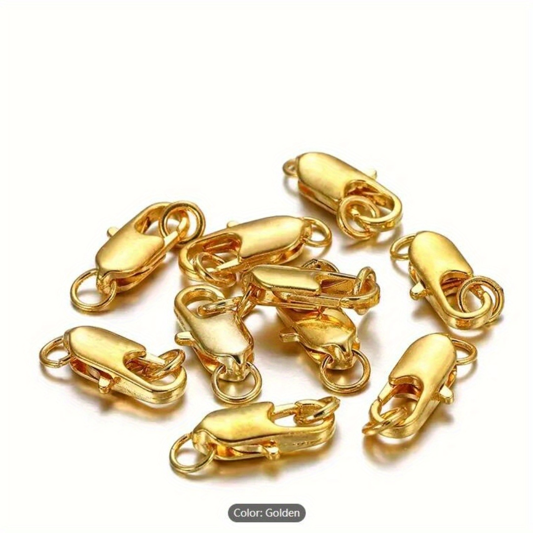 18k Gold Plated Lobster Claw Clasps With Closure Jump Ring - Temu