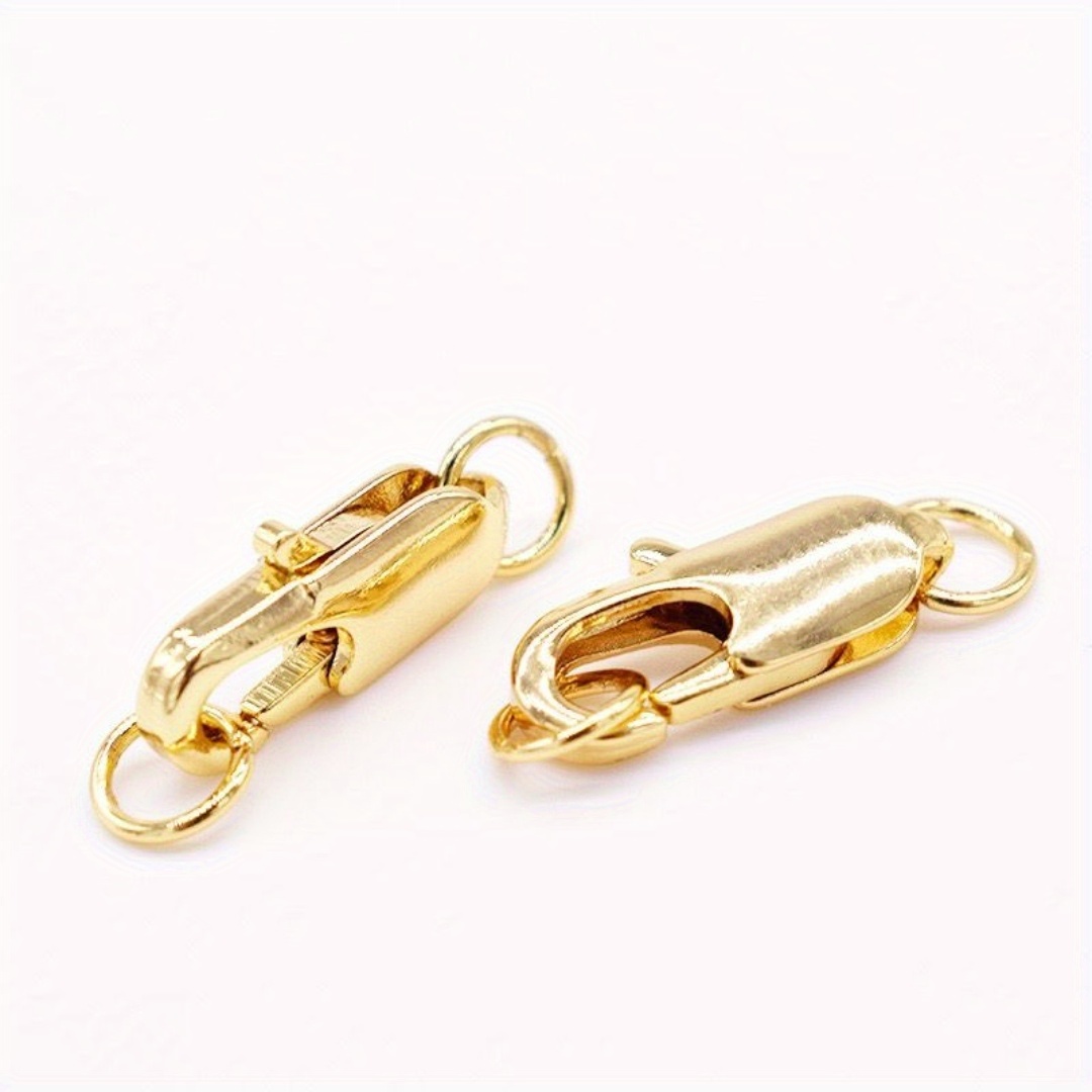 18k Gold Plated Lobster Claw Clasps With Closure Jump Ring - Temu