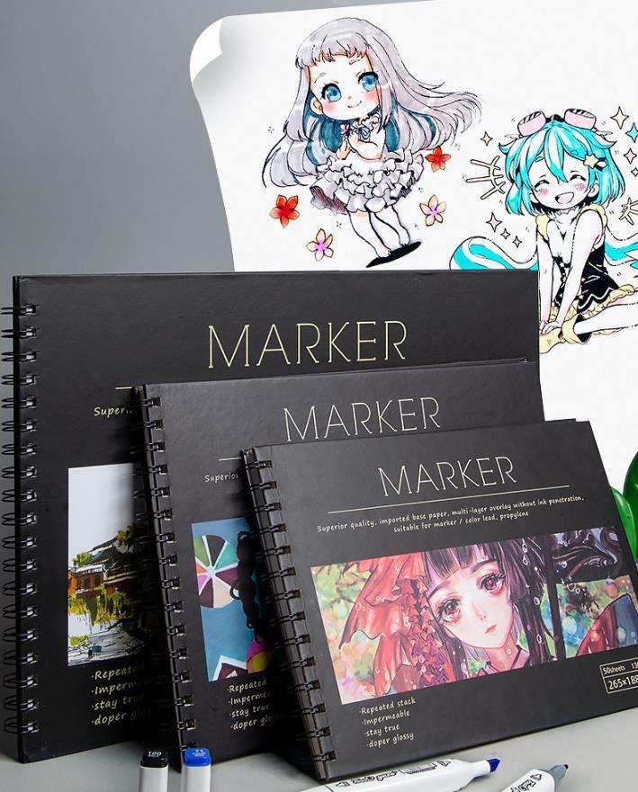 8K/16K/A4 Marker Pad 50 Sheets 130g Professional No Penetration Paper  Drawing Album Sketchbook For