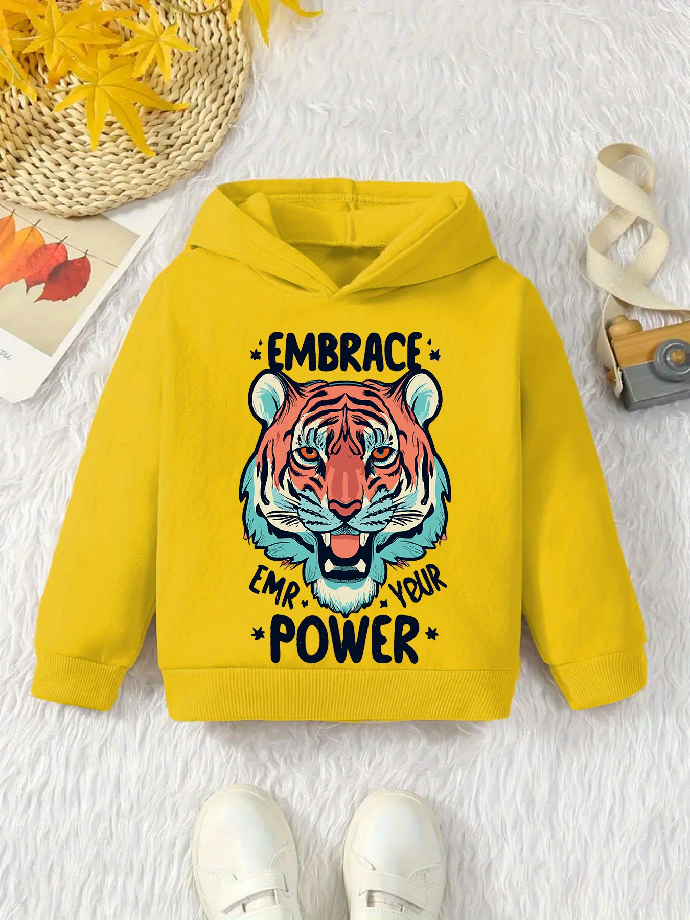 Yellow hoodie best sale with tiger