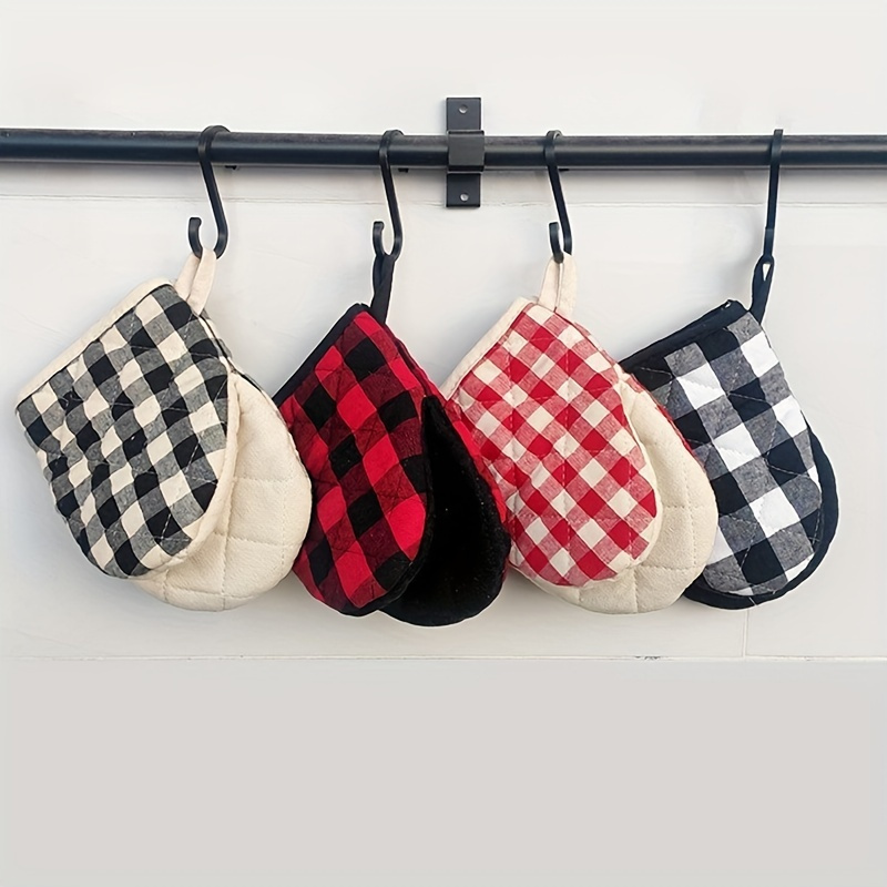 Oven Mitts Short Heat Resistant Mitts Checkered Duckbill - Temu