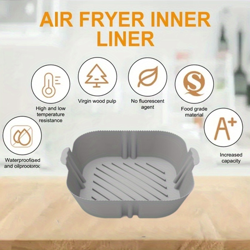 Air Fryer Inner Liner Square Air Fryer Silicone Pot, Reusable Air Fryers  Liners Oven Baking Tray Home Kitchen Air Fryer Accessories For  Restaurant/food Truck/bakery - Temu