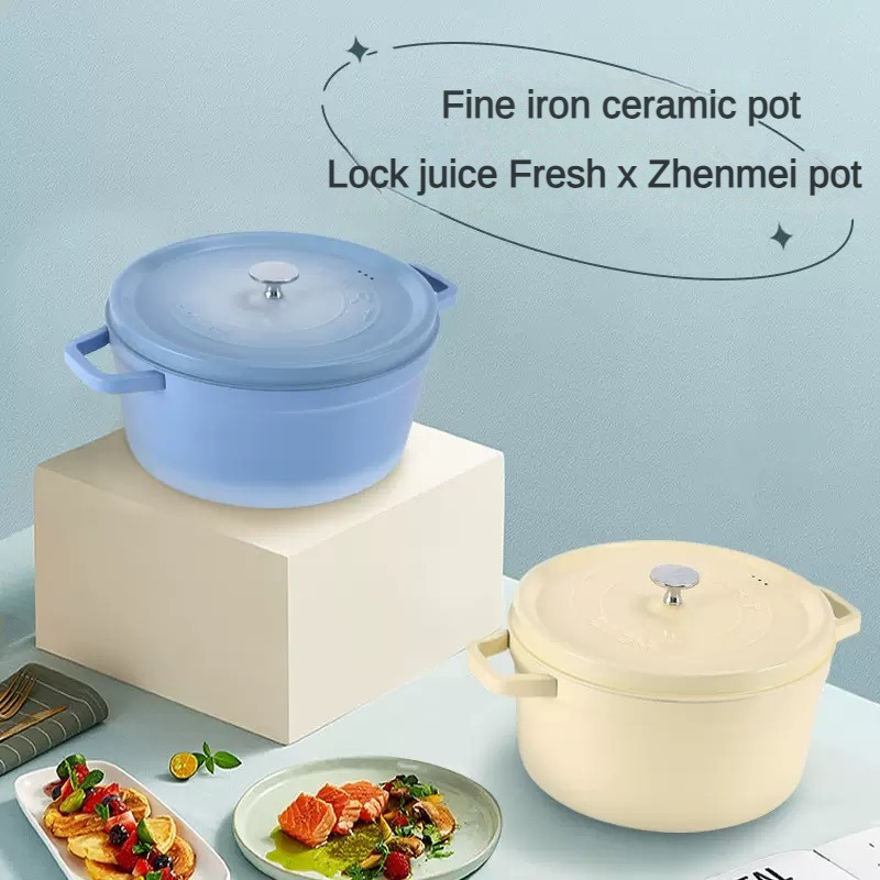 1pc, Enameled Dutch Oven Pot With Lid (12.6 ), Enameled Cast Iron Dutch  Oven, Non-Stick Heavy Duty Stock Pot, Multifunctional Cookware, Home Kitchen