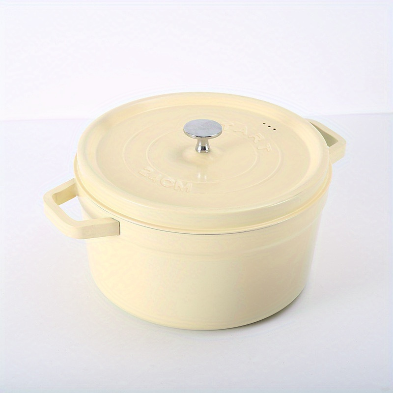 Enameled Dutch Oven Pot With Lid, Enameled Cast Iron Dutch Oven, Non-stick  Heavy Duty Stock Pot, Multifunctional Cookware, Home Kitchen Items, Kitchen  Gadgets, Kitchen Accessories - Temu