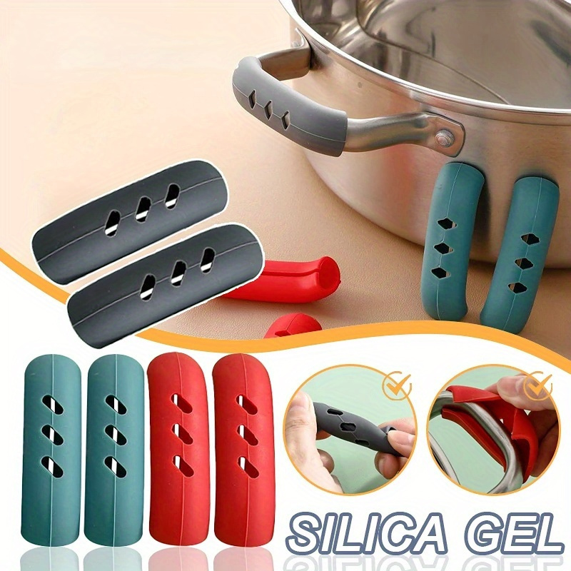 Poignée de casserole isolante en Silicone, 1 paire de Clips d'oreille,  poignée de casserole, manchon, gant, outils de cuisine