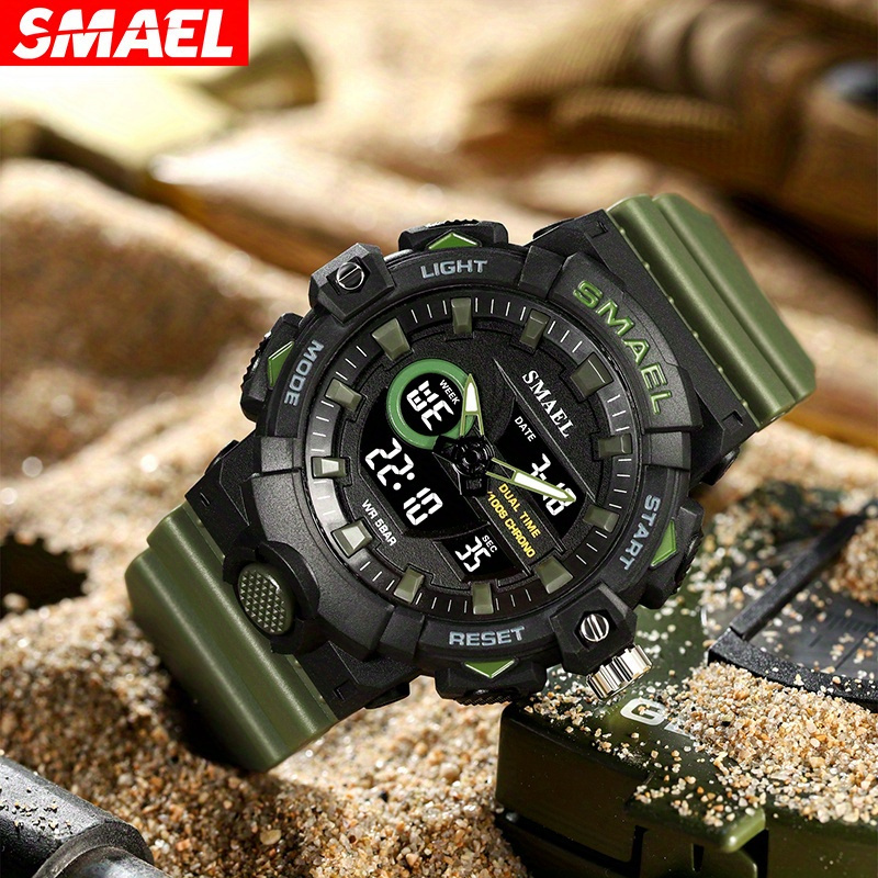 Men's Military Digital Watch Sports Outdoor Waterproof Watches with Date  Multi Function Tactics LED Alarm Stopwatch Analog Watches