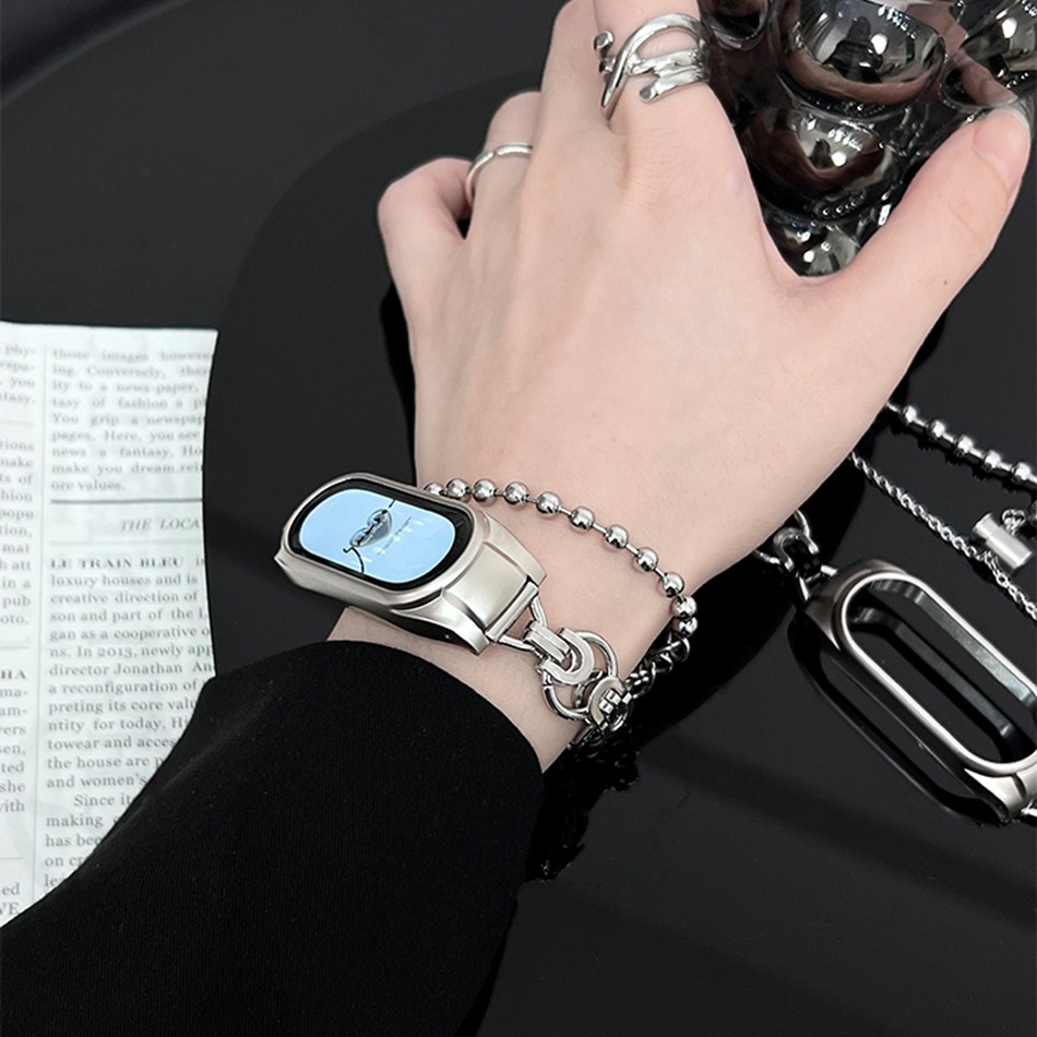Original Xiaomi Mi Band 8 Strap Silicone Leather Wristband Chain Bracelet