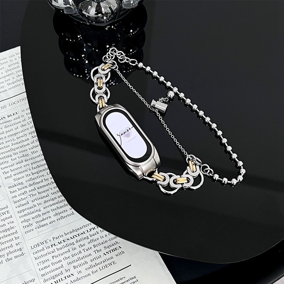 Original For Xiaomi Mi Band 8 Fashion Stainless Steel Bracelet (White)