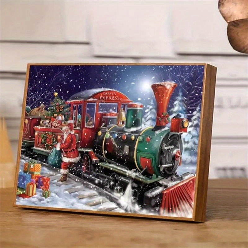 5d Diy Large Diamond Painting Kits For Adult Christmas Train - Temu