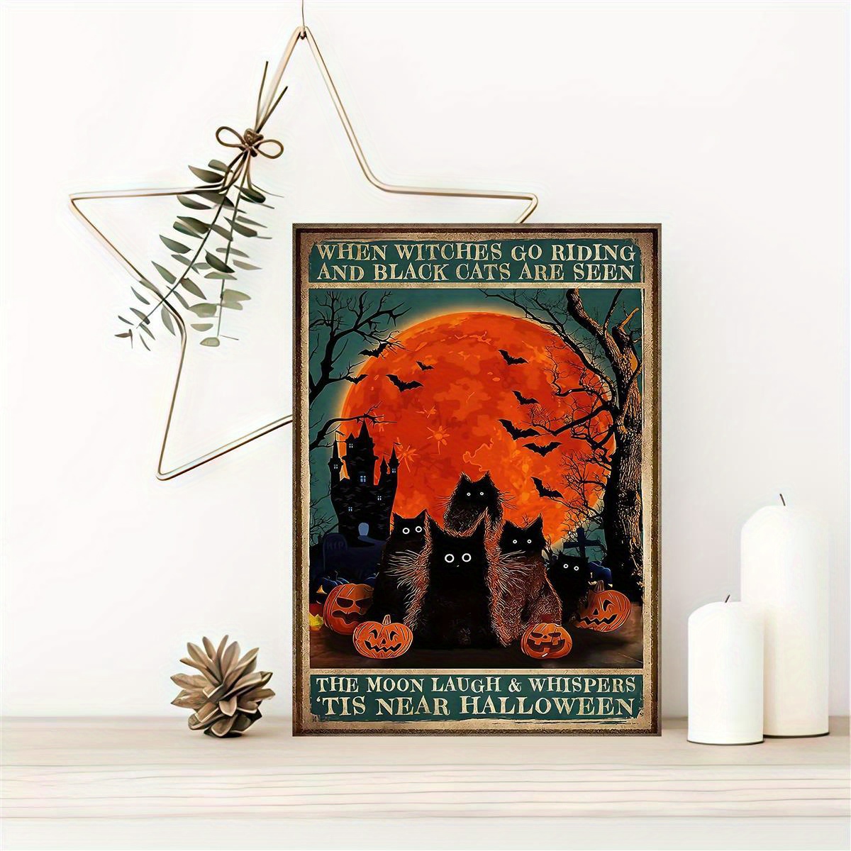 Canvas Poster Vintage Art Halloween Satanic Wall Decor - Temu