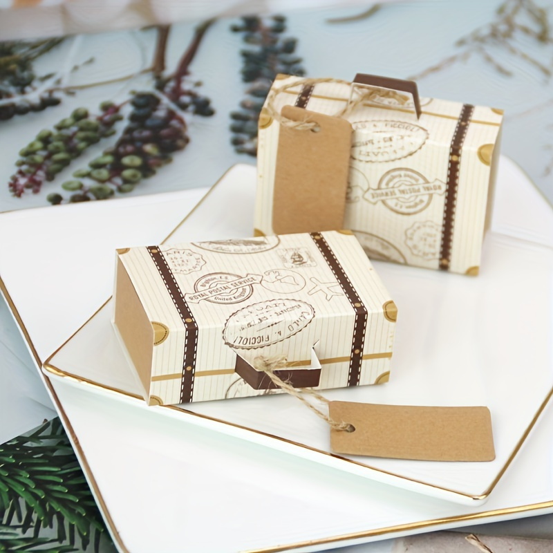 10/50pcs, Mini Travel Case Gift Packaging Box Candy Box With Hemp Rope Tag,  Cheapest Items Available, Small Business Supplies, Packaging Box, Wedding