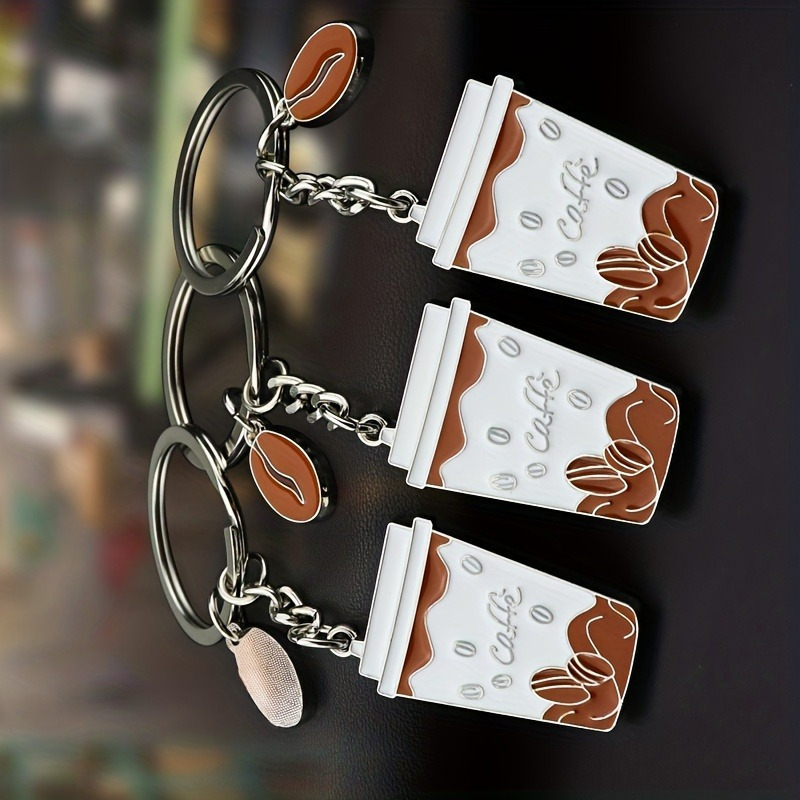 Coffee Cup Shaped Keychain Bag Pendant Birthday Gift