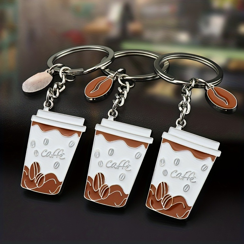 Coffee Cup Shaped Keychain Bag Pendant Birthday Gift