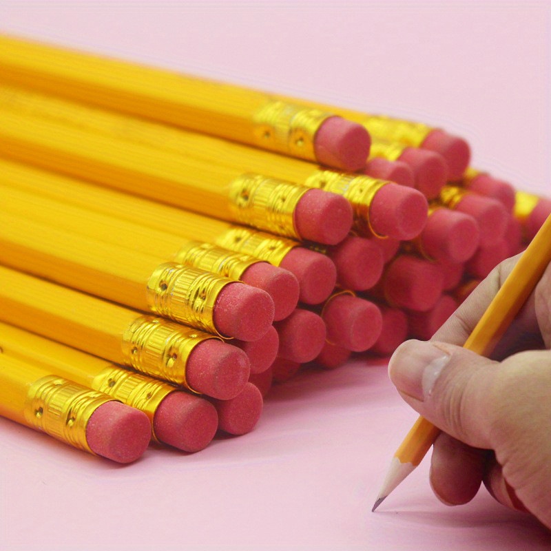 HB Pencils With Eraser Rubber Tip - Drawing Sketch Quality Red