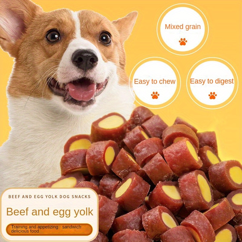 85 170g 3 6oz Delicious And Nutritious Dog Snacks Beef Wrapped Egg Yolk Dog Treats High Protein Dog Snacks