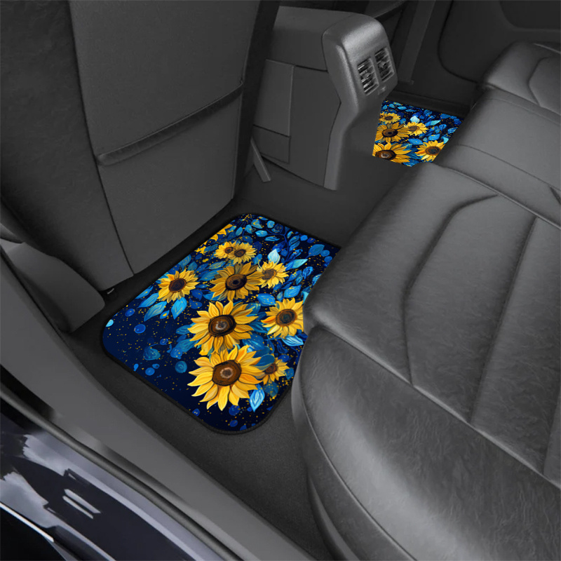 Sunflower Printed Car Floor Mats Automotive Floor Mats Non - Temu