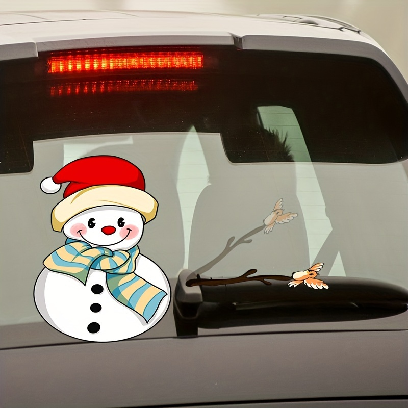 Kaufe Mode PVC Windschutzscheibe Auto Weihnachten Aufkleber Weihnachtsmann  Winken Wischer Aufkleber Heckscheibe