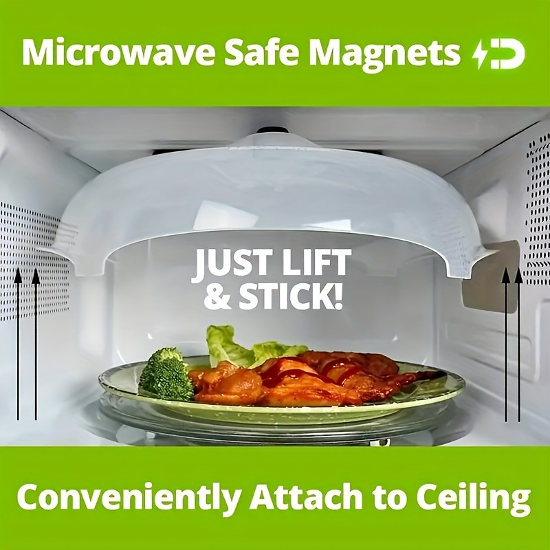 1/2pcs Magnetic Microwave Splatter Cover With Steam Vents, Anti-splash Guard,  Food Dish Lid, 12*11*3.25in, Kitchen Tool For Oven & Food Protection