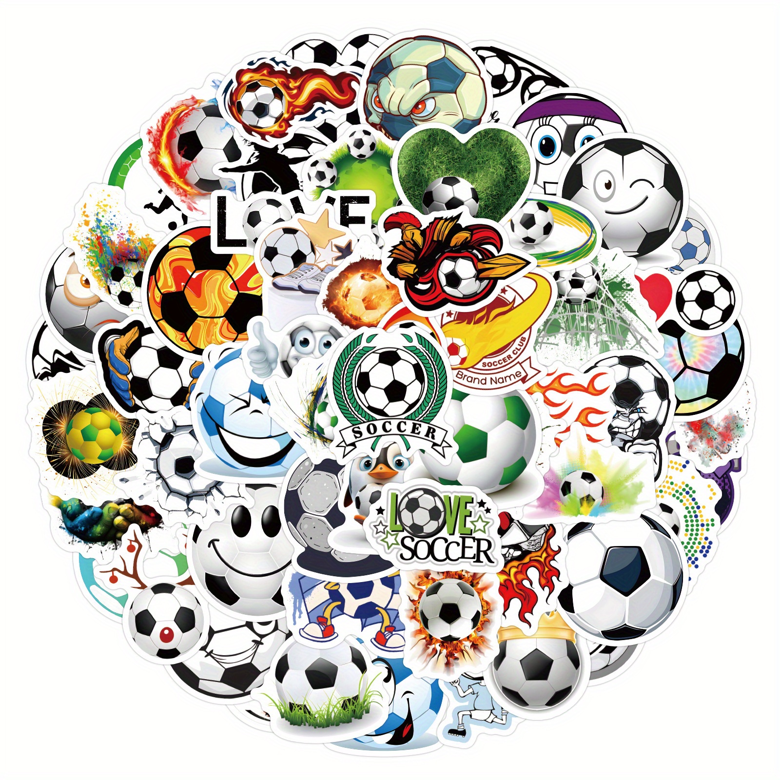 Conjunto de pegatinas de fútbol de dibujos animados retro