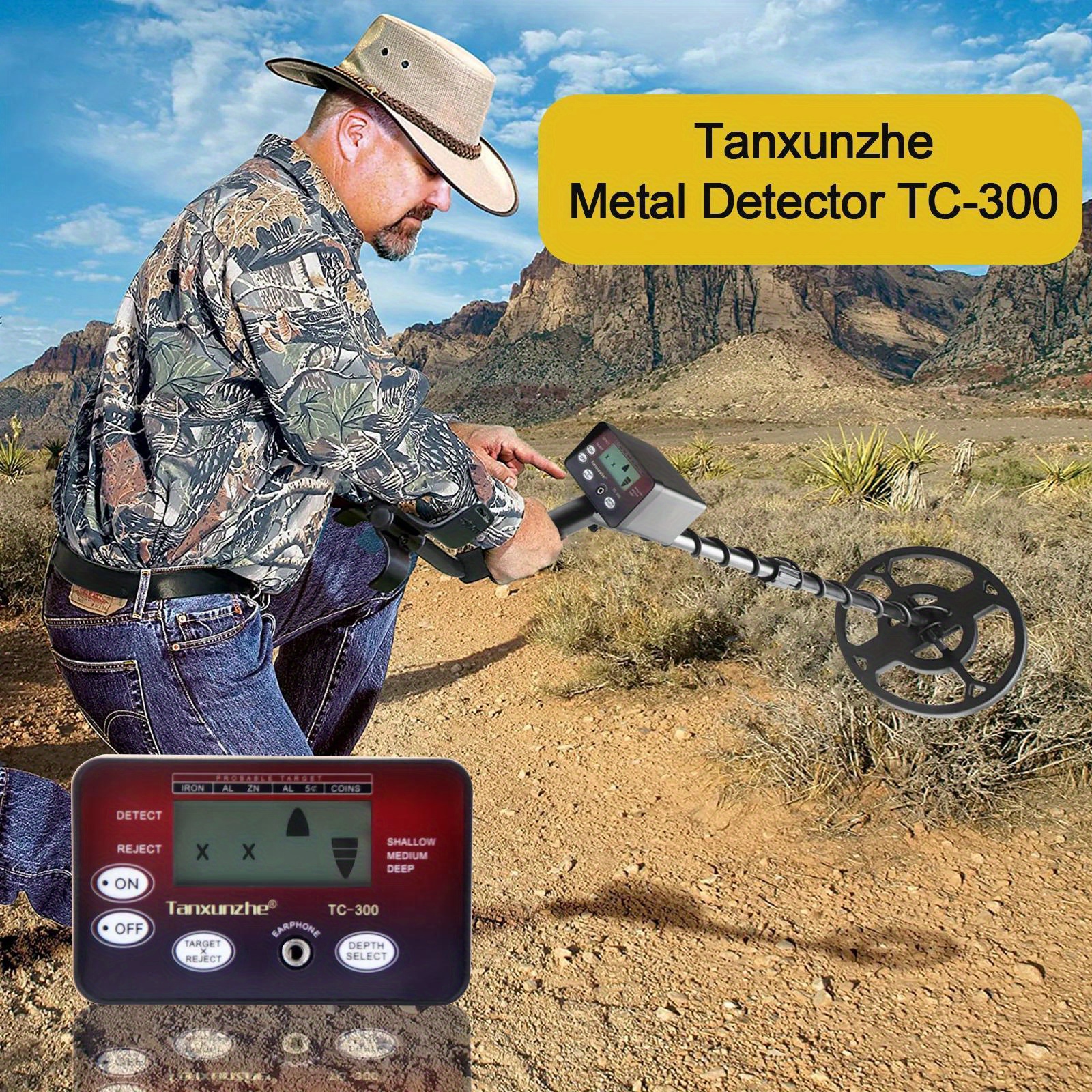 Detector de Metales profesional de TC-200, máquina buscador de oro,  portátil, Cazador de tesoros, Detector