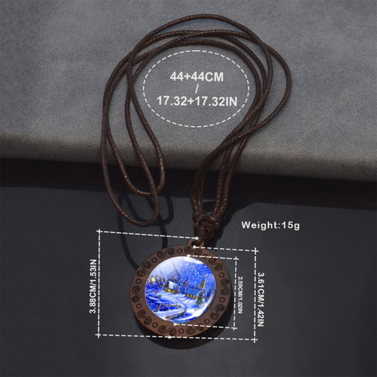 Creative Snowy House Retro Rope Necklace For Men - Temu