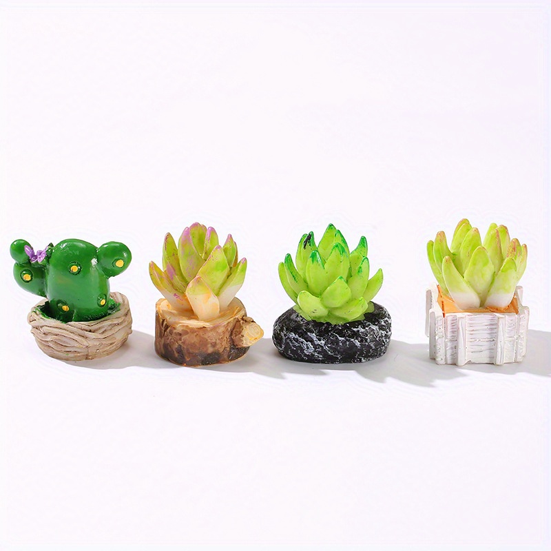 4 pezzi Decorazioni mini artificiale cactus carino finto invaso