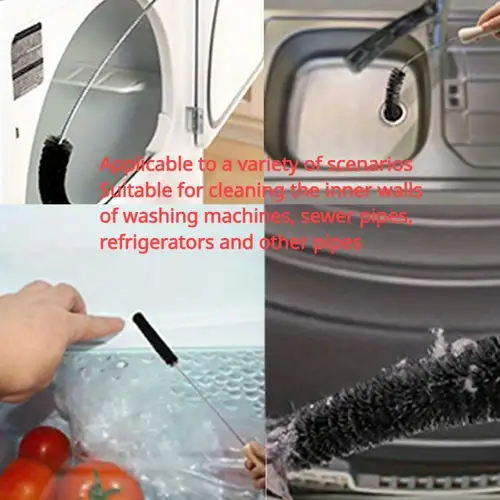 Kit di pulizia della ventilazione dell'essiccatore in 2 pezzi Asciugatrice  Spazzola di lanugine Trappola di ventilazione Detergente Spazzola a bobina  di frigorifero flessibile lunga