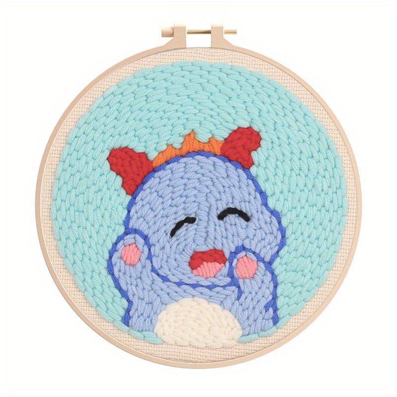 Diy Animal Cartoon Punch Needle Embroidery Kit With Tools And Materials For  Beginners