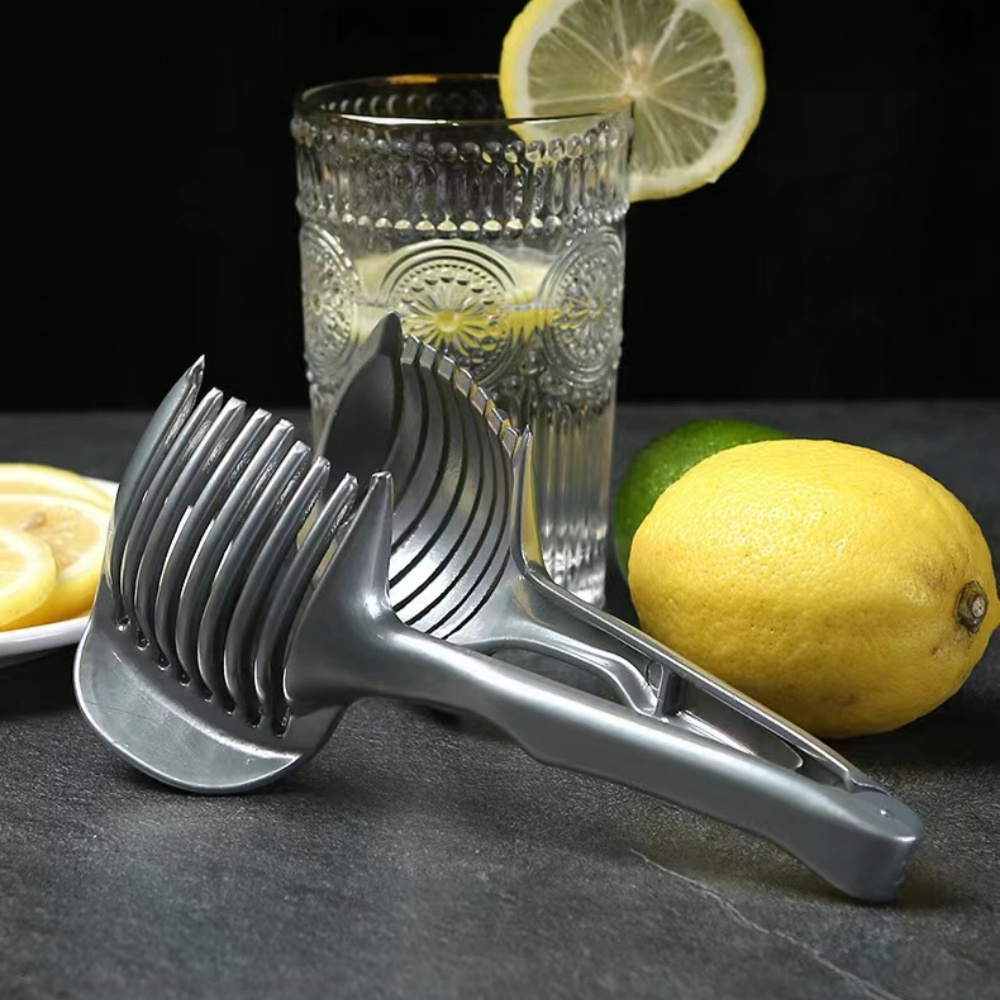 Kitchen Fruit Slicer Vegetable Tomato Clip Holder Lemons Potato Cutter Tool  Pickle Container For Restaurant - Temu