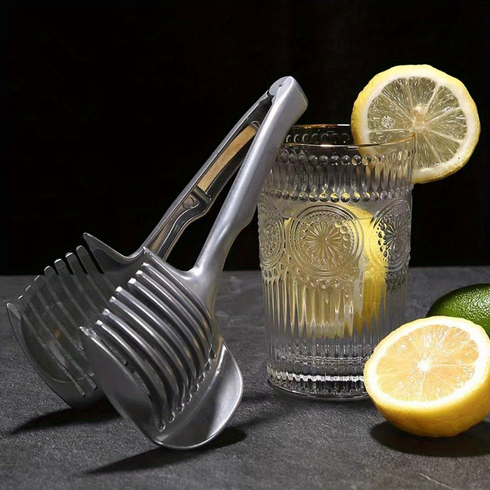 Tomato Lemon Slicer Circular Fruit Onion Slicer Knife Handle Guide Clamp  Stainless Steel Kitchen Potato Lime Food Rack - Temu