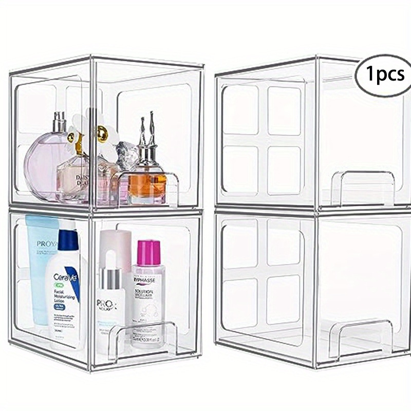 2 Pack Stackable Makeup Organizer Storage Drawers, Vtopmart Acrylic Ba