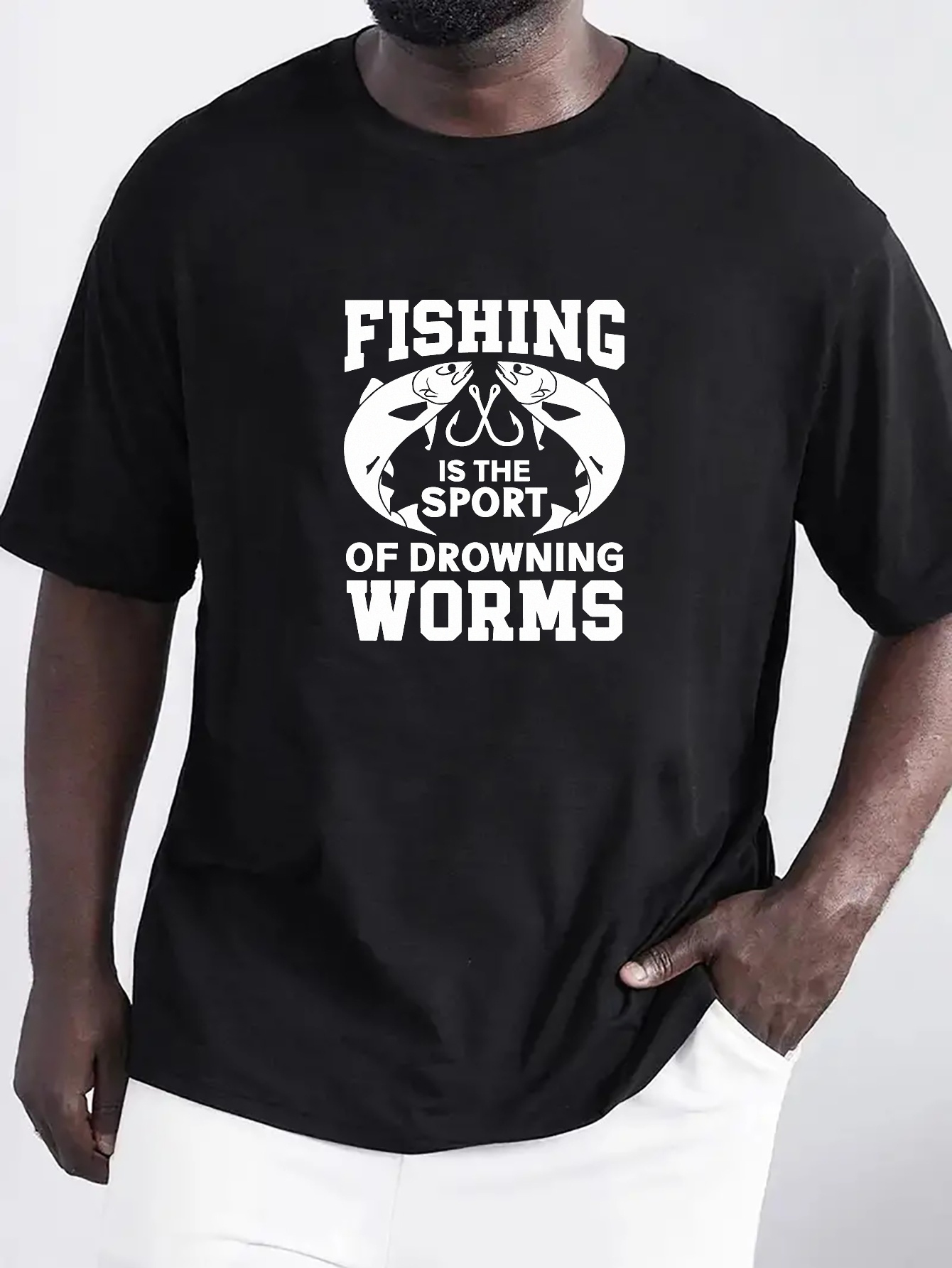 Funny Fishing Quote Print T Shirt Tees Men Casual Short - Temu