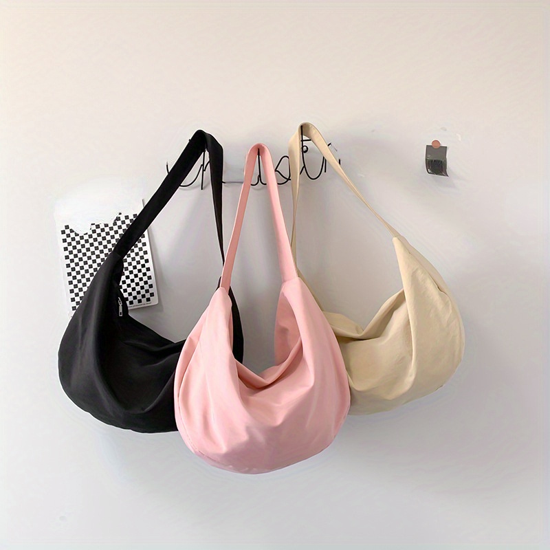Lightweight Nylon Crossbody Bag, Large Capacity Shoulder Bag, Hobo Bag For  School, Travel, Work - Temu