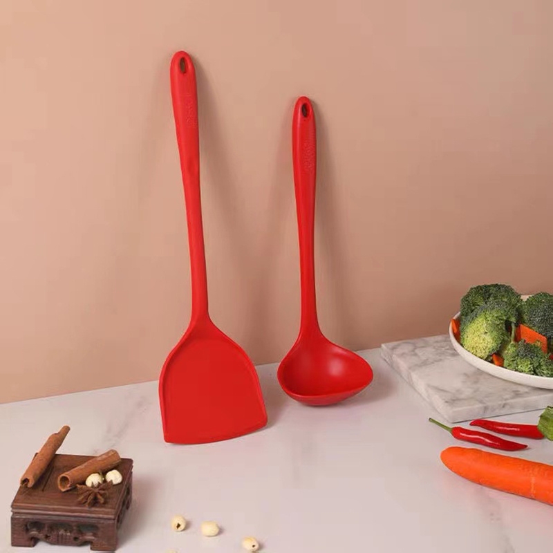 Pgeraug Shovel Silicone Frying Spatula Leakage Spatula Frying Fish Spatula Non Stick Pan Spatul Non-Stick Pan Red