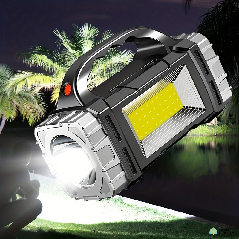 Multifunctional Solar Light Usb Rechargeable Led Flashlight Portable Light  With Side Light Waterproof Torch For Home Camping Fishing Hiking Nightwalk, Check Out Today's Deals Now