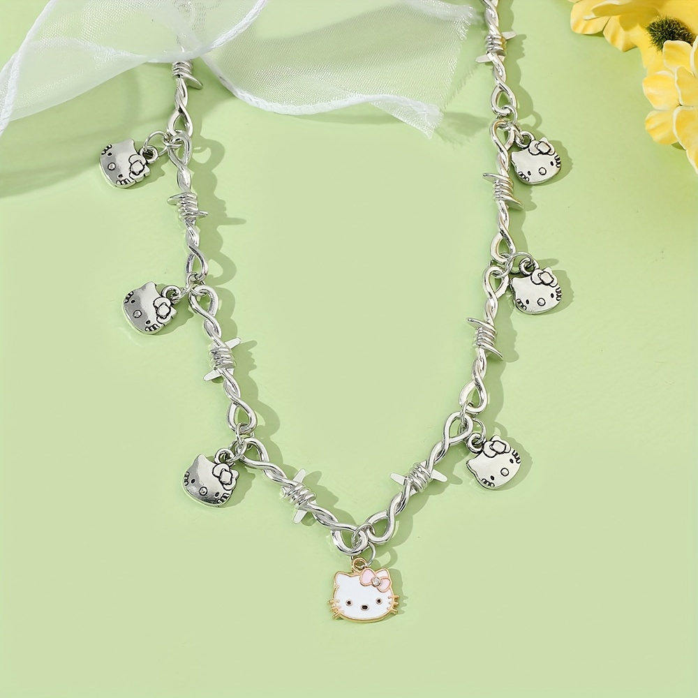 1pc Hello Kitty Anime Sanrio Charms Bracelet For Teen Girl, Kitty Cat Hand  Accessories Gifts