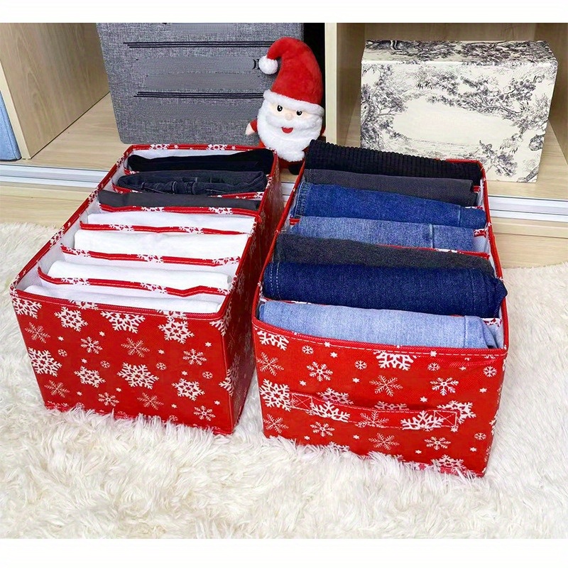 Christmas Supplies Storage Box With Cover Folding Square - Temu