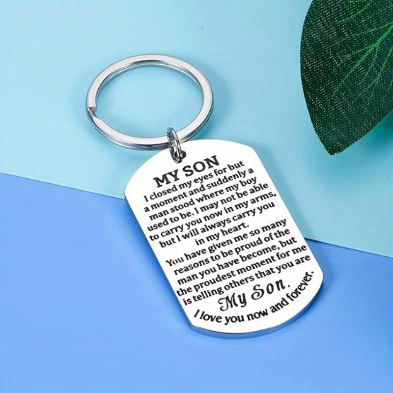  TOS Inspirational Gift Son From Mom-Never Forget Mother Son  Birthday Graduation Gifts Keychain for Teen Boy (Black myson dad) :  Clothing, Shoes & Jewelry