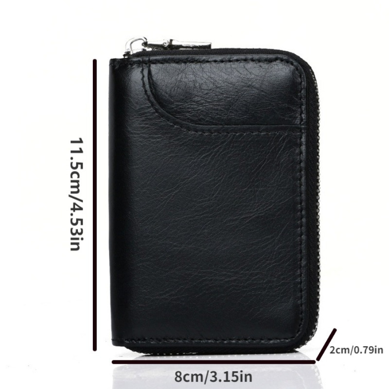 1pc Porta Carte In Pelle Antifurto Con 12 Slot Per Carte Da Uomo, Borsa Con  Cerniera Per Carte Di Credito, Portamonete - Temu Italy