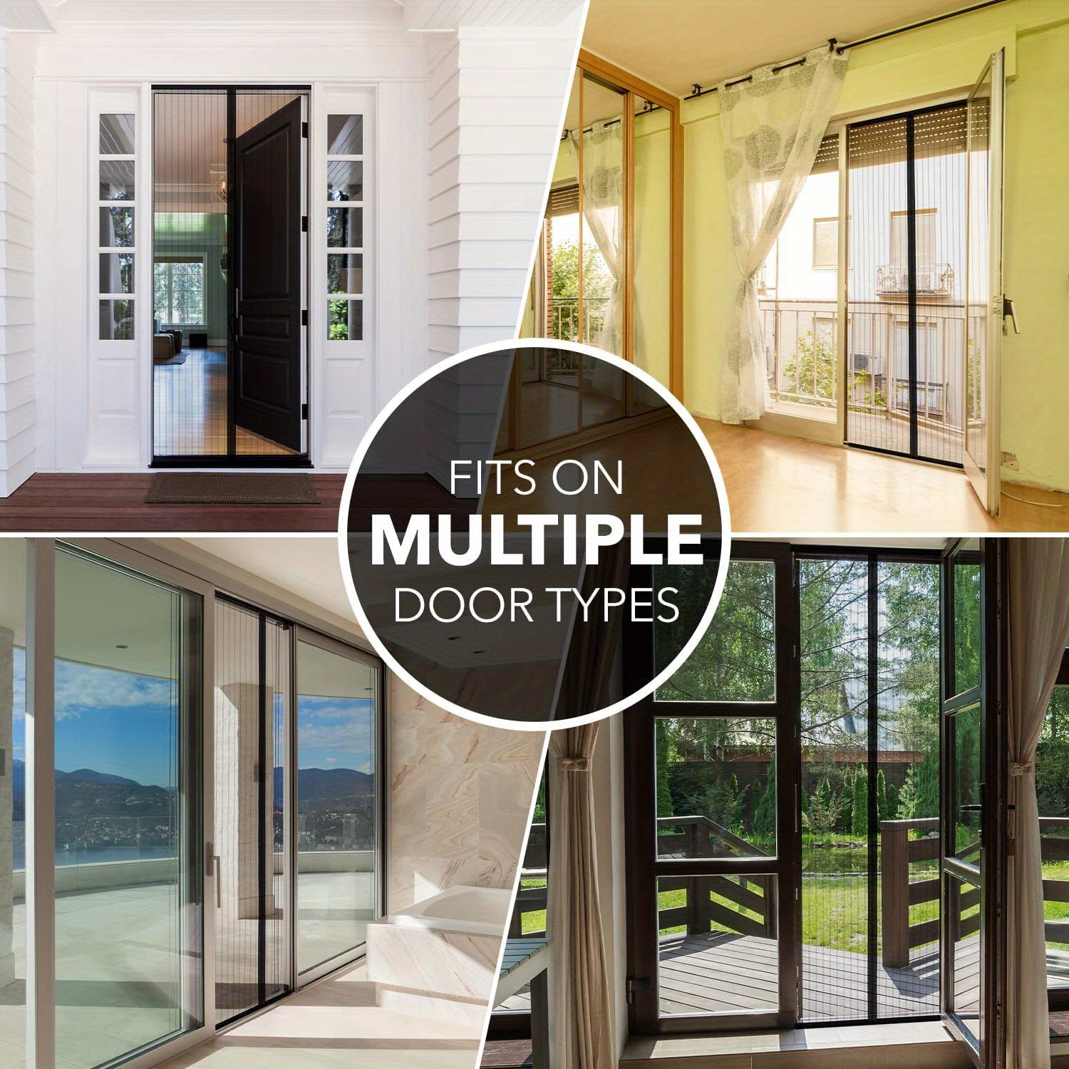 1pc Heavy Duty Magnetic Screen Door With Pet, Friendly Retractable Mesh,  Keep Out