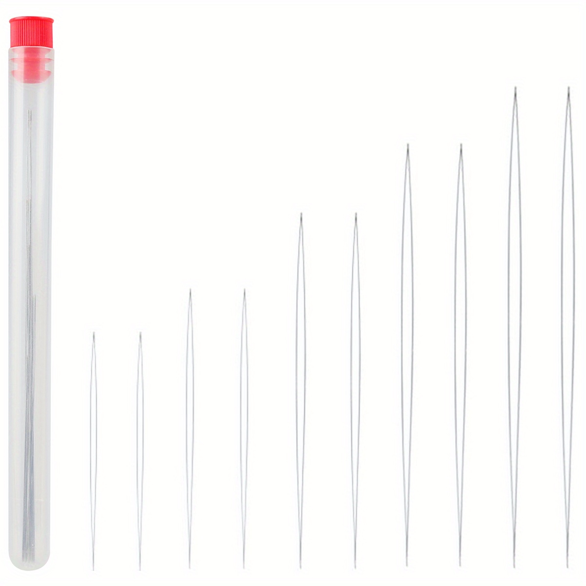 Open Steel Beading Needles Set With Needle Storage Bottle - Temu