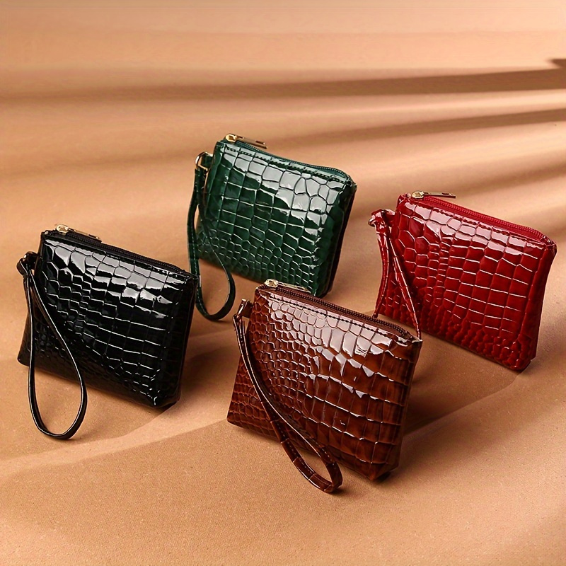 Womens Mini Zipper Coin Purse Pu Leather Storage Bag Pouch