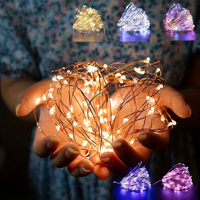 Guirlande lumineuse 100 LED avec télécommande, 3m, pétard, luciole, USB,  décoration de noël, multicolore
